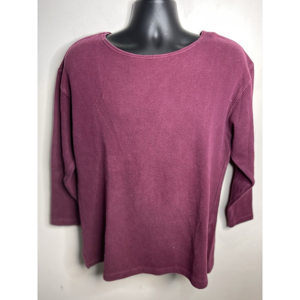 Vintage Ambercrombie Fitch Womens Top Size 8 Maroon Boat Neck Made In Hong Kong